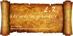 Légrádi Kristóf névjegykártya