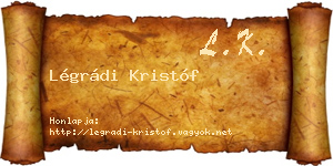 Légrádi Kristóf névjegykártya